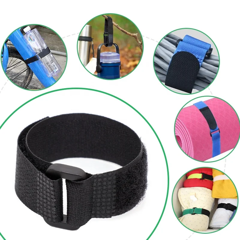 Hook and loop strap bike hook and loop cable ties Sew On Hook And Loop tape Anti Slip elastic Strap