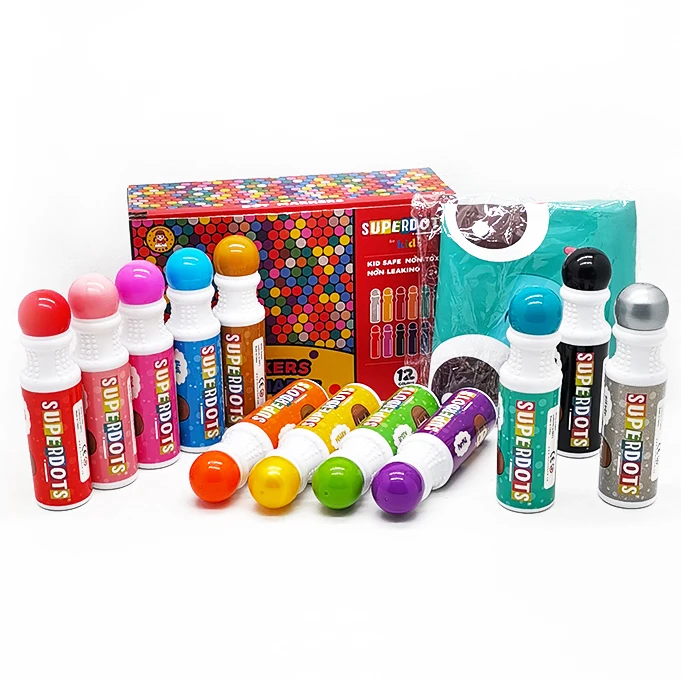 12 colors washable dot markers bingo dabbers for kids doodling painting drawing