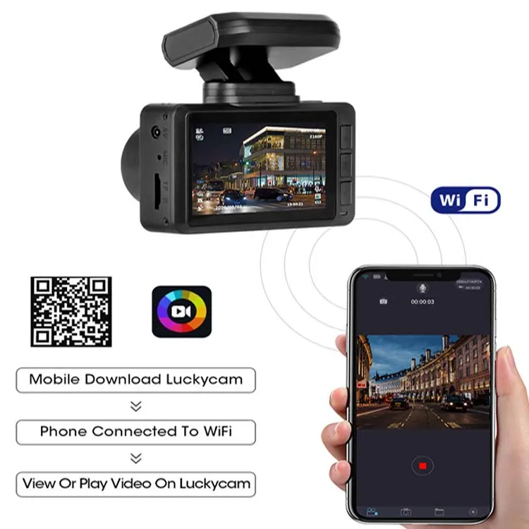 4K Dash Cam 2160P Built-in GPS Wifi Car DVR 24H Parking monitor 1440P reverse HD Night Vison 140 Driving Recorder
