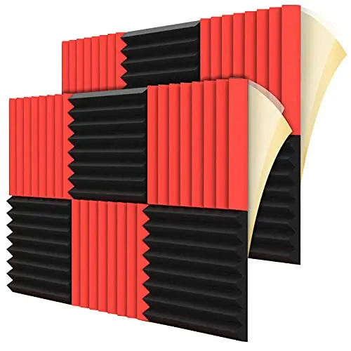 BONNO Self-adhesive Sound Proof Foam Panels with High Density Soundproof Acoustic Foam Panels Studio Foam for Indoor