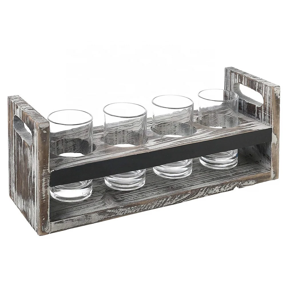 Деревянный поднос для пива в деревенском стиле, стеклянный поднос, поднос для классной доски, деревянный поднос для ручной работы