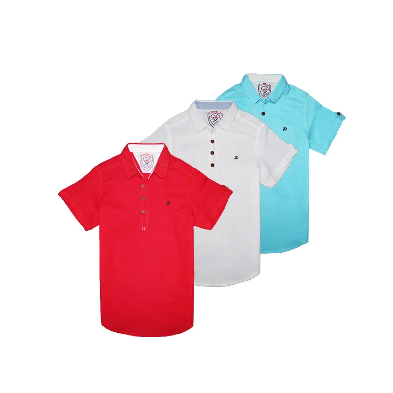
Model Number 3231601A T-shirt Plain Shirts Kids Children Short Sleeve Shirts 