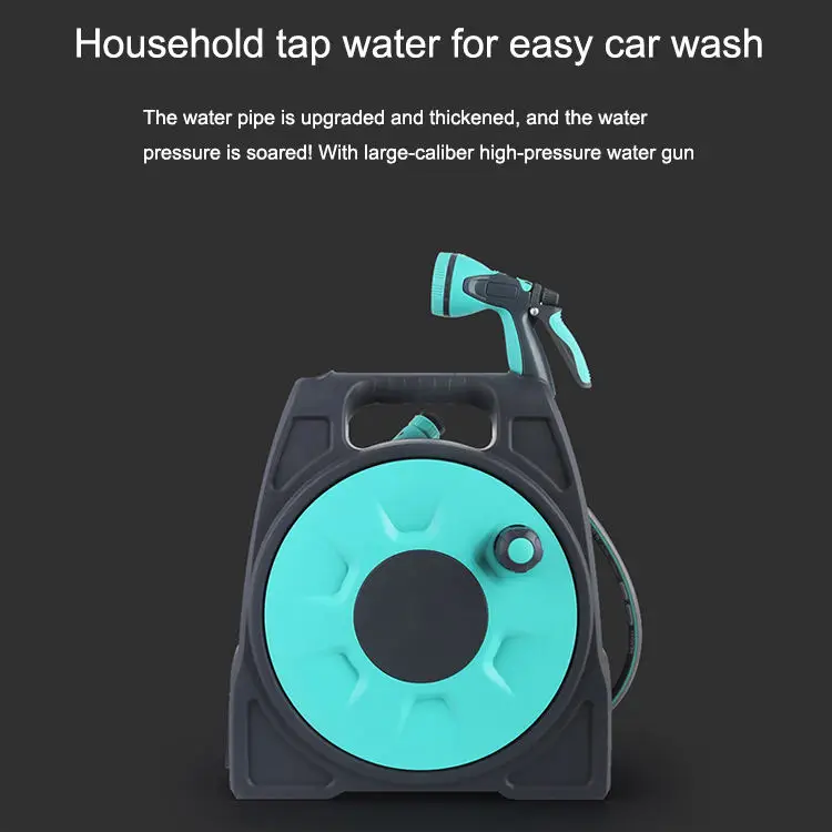 self-retracting garden hose reel portable high pressure cleaning and watering hose reel