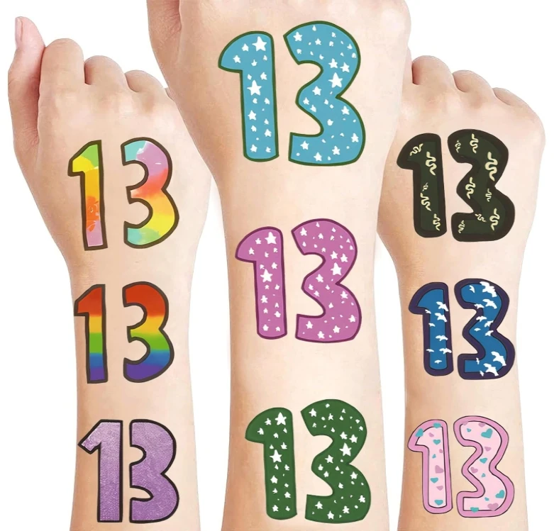 Wholesale Lucky Number 13 Temporary Tattoos Stickers Temporary Taylor 13 Tattoo for Swifties Gifts