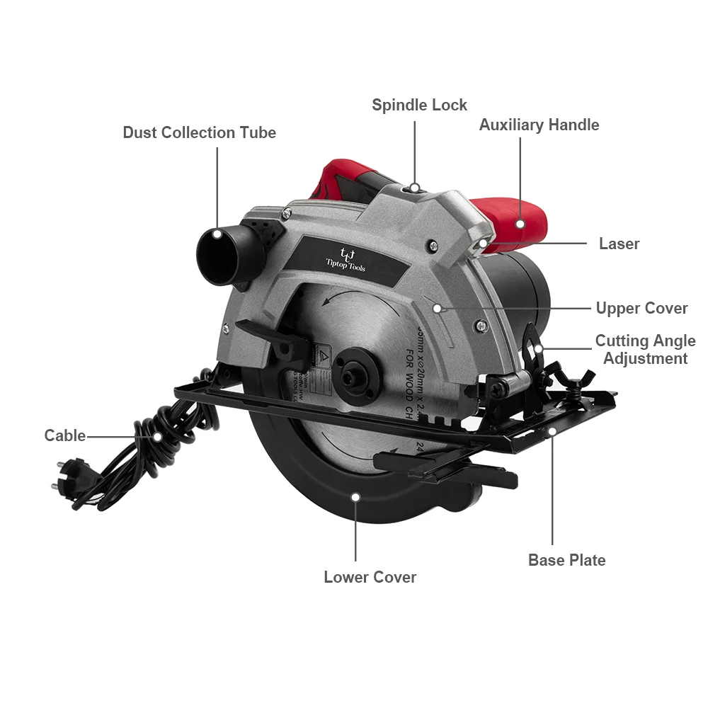 Электрическая циркулярная пила 235 мм с направляющей 1500 Вт 220