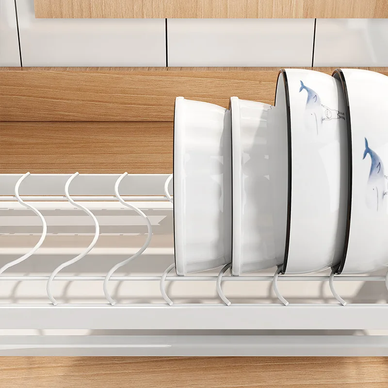 Home and Kitchen Countertop Metal Plate Bowl Holders Non-Slip Cabinet Drawer Dish Drying Drainer Rack Organizer