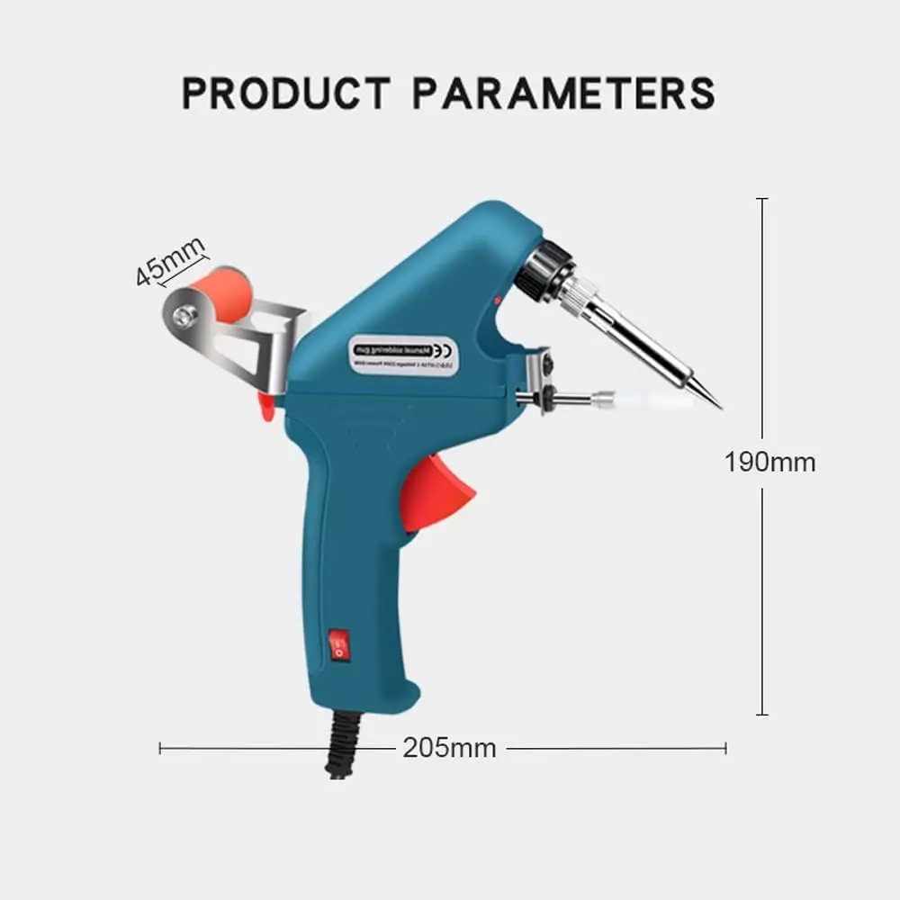 Ceramic PTC heating core Hand-held Electric 60W Soldering Gun with automatic solder feed for Electrical Maintenance