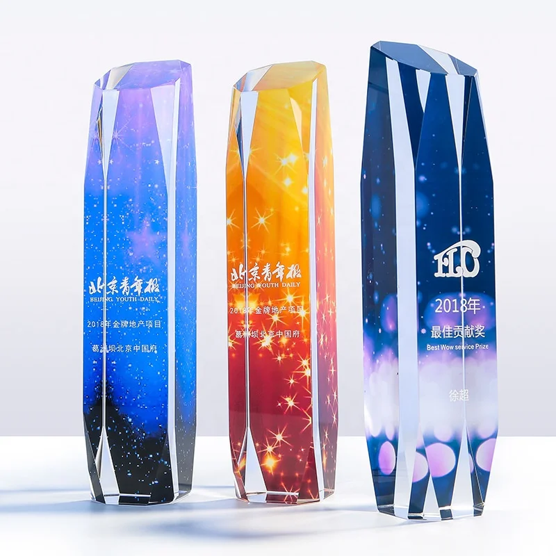 Accept Any Design Crystal Trophy Business Gifts Crystal Block 3d Crystal Trophy Glass Awards
