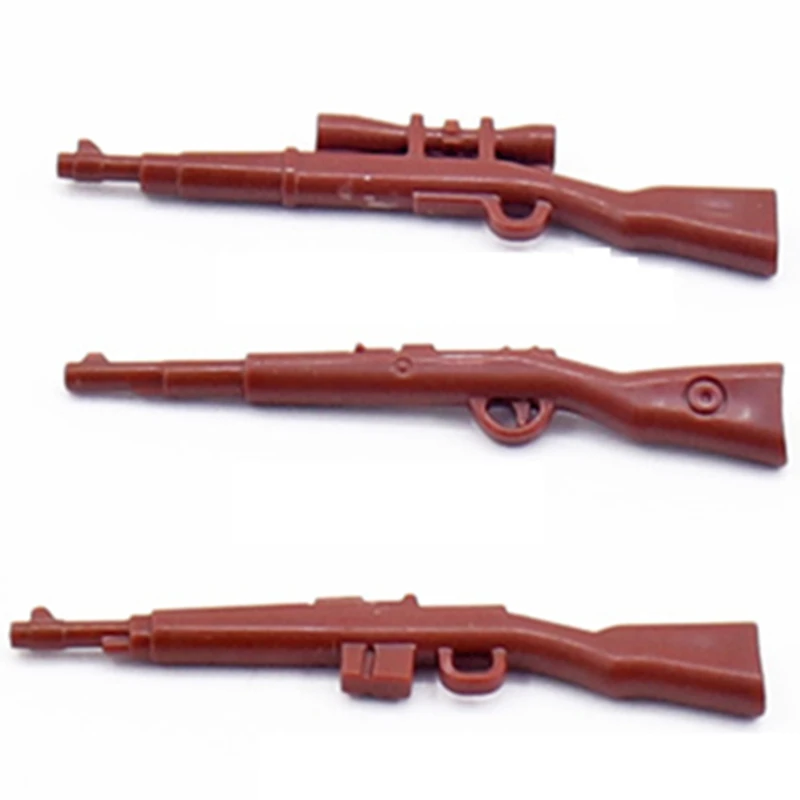 Camouflage Mauser rifle 8x mirror Rifle Gun WW2 Equipped Piece Soldier Army Military Weapon Pack Building Blocks Brick Sets Toys