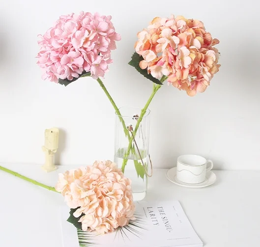 Wholesale High Quality Beautiful Artificial Hydrangea Flower Various Colors for Home/Office Decoration/Wedding Celebration