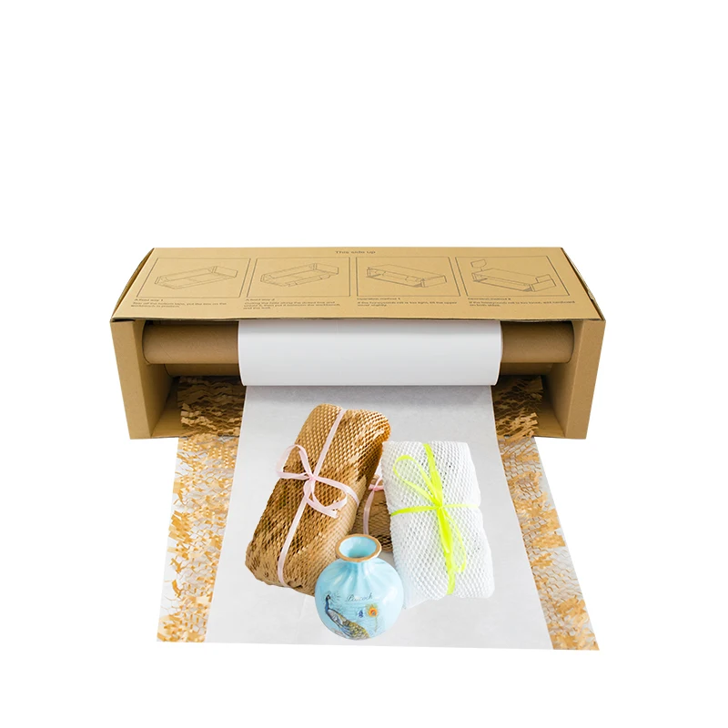 Wholesales Protection Void Filling Dispenser Packaging Cushion Roll Wrapping Honeycomb Craft Kraft Paper
