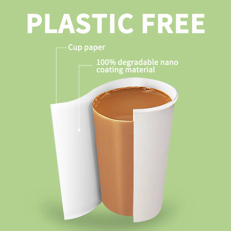 LOKYO custom 4oz 8oz blanks white compostable biodegradable water plastic free tea eco-friendly paper coffee cups