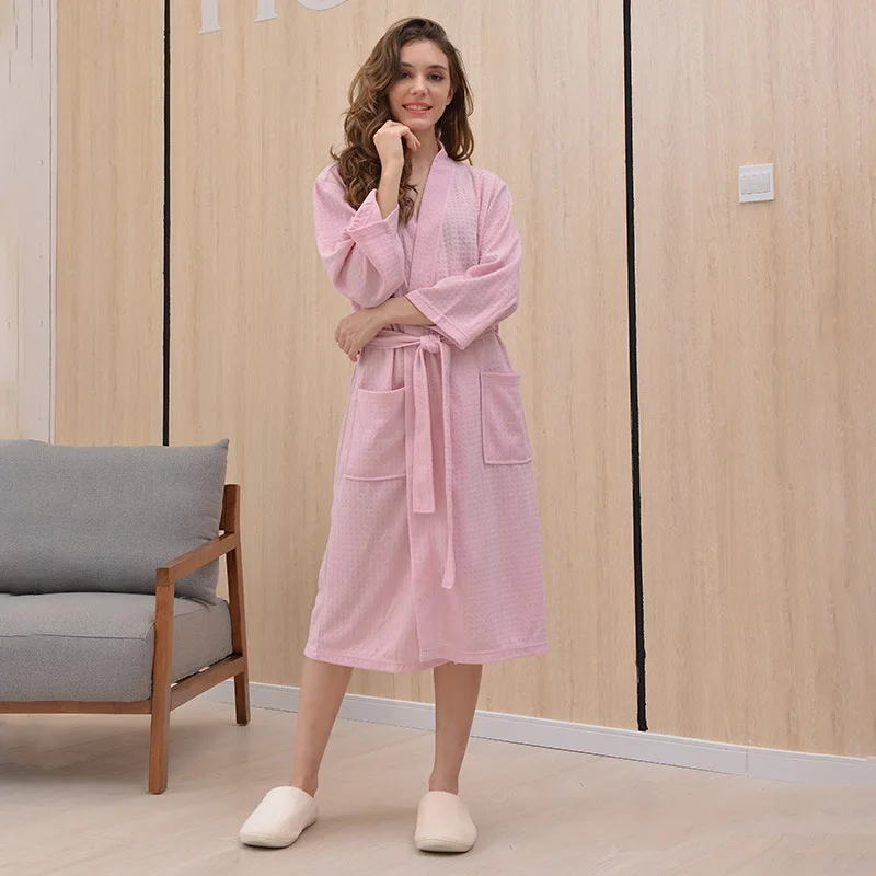 Luxury Designer Kimono Custom Bathrobe For Men Cotton Hotel Spa Bathrobes Waffle Robe