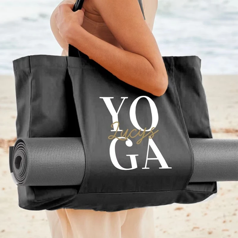 Travel Canvas Gym Bag Exercise Yoga Mat Carrier Shoulder Tote Bag Yoga Accessories Gym Bag for Women