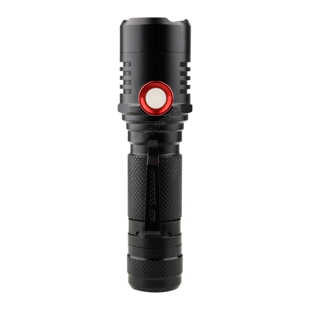 STARYNITE Aluminum dimmable long focus usb led rechargeable flashlight pocket flat mini torch tech light
