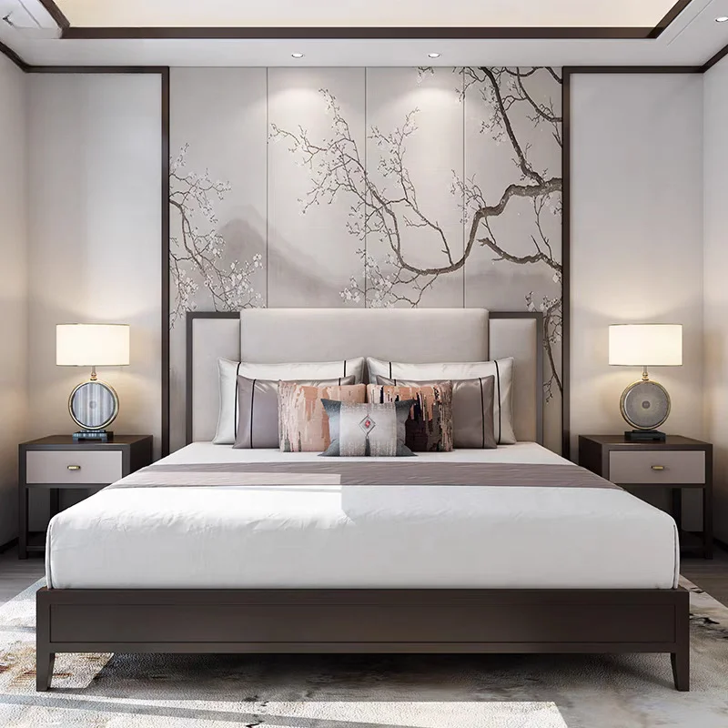 Dark Color Hotel Furniture Dubai Hotel Furniture Sample Wood Bedroom Furniture for Hotel