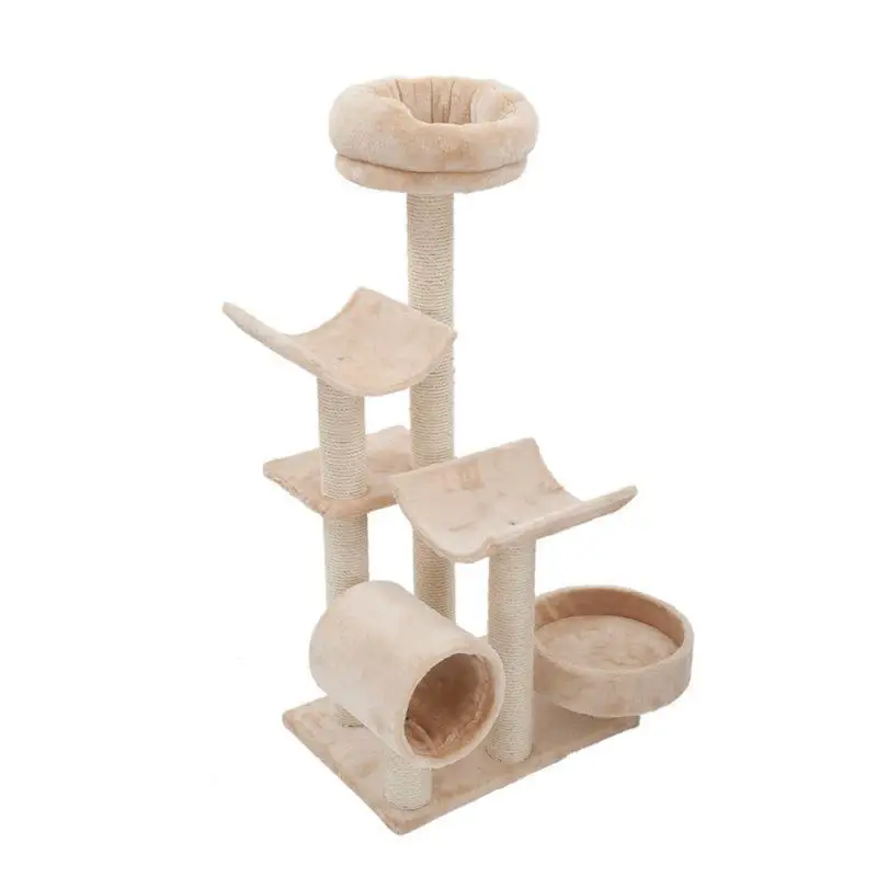 Hot Sale Cat Tree Sisal Cat White Castle Modern Climbing Scratch Pet Scratcher Condo Furniture Tower