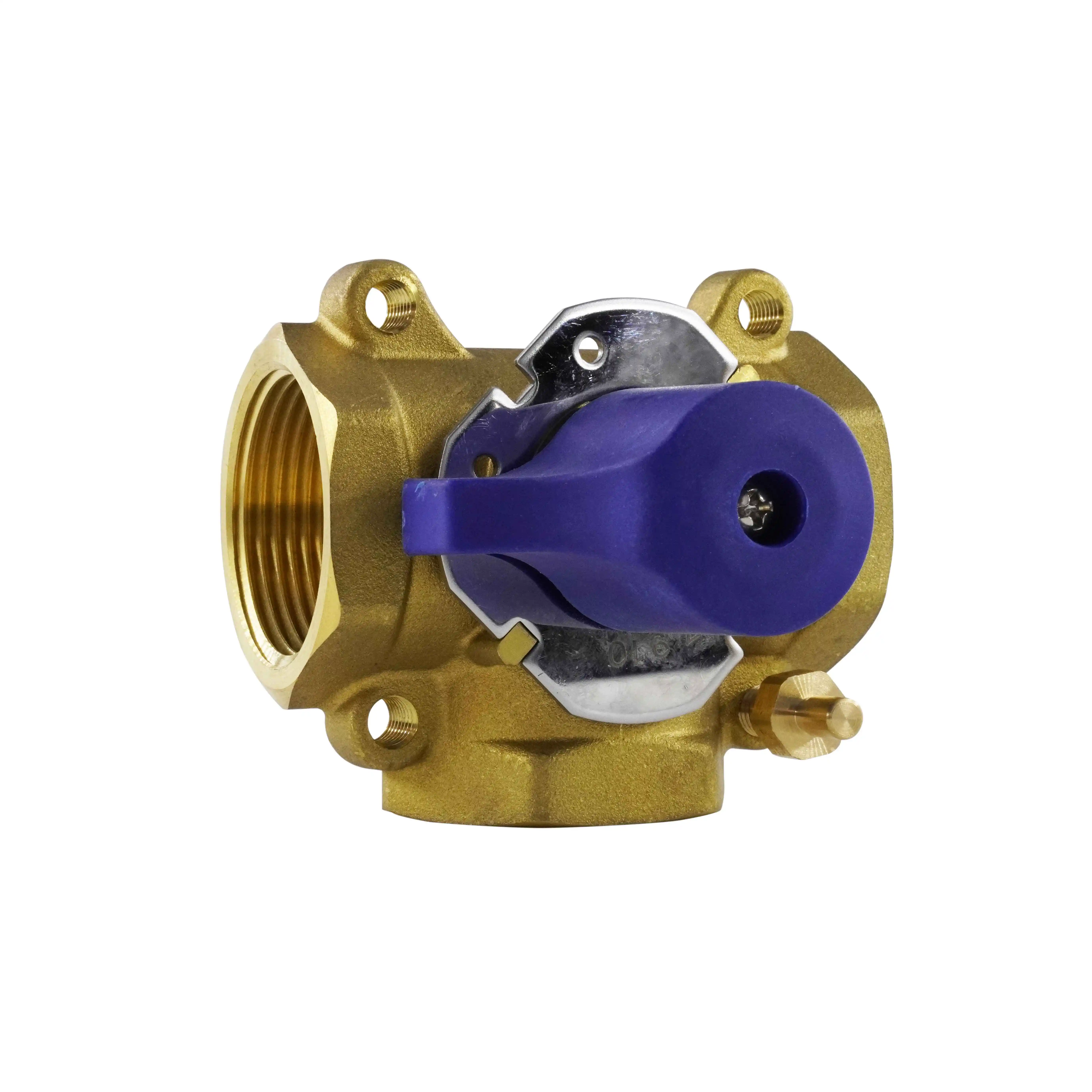 ZL-2143 Brass 3 4 way actuator rotary motorized mixing valve