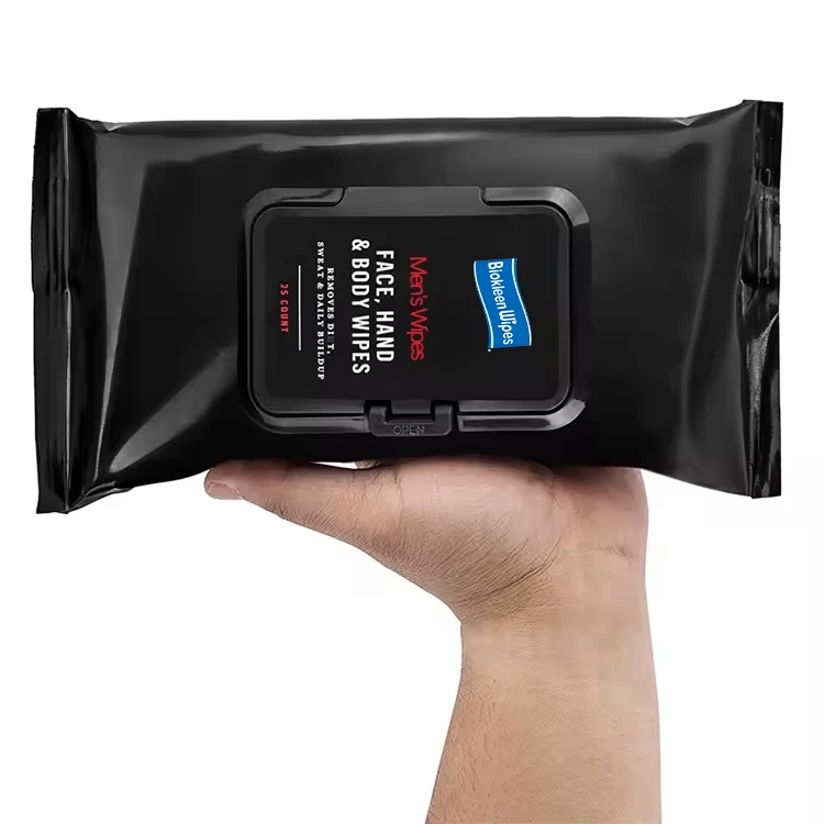 Biokleen 50 Count Resealable Flip Hand and Deodorizing Wipes After Workout Body Facial Wipes Men Health Face Wipes for Men