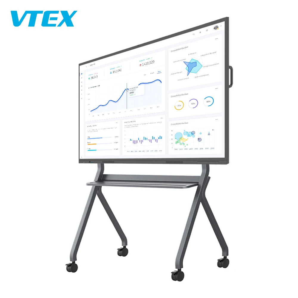 85 Inch Interactive Display Flat Panel One Screen Meeting Writing Smart Board All In One Touch Interactive Whiteboard