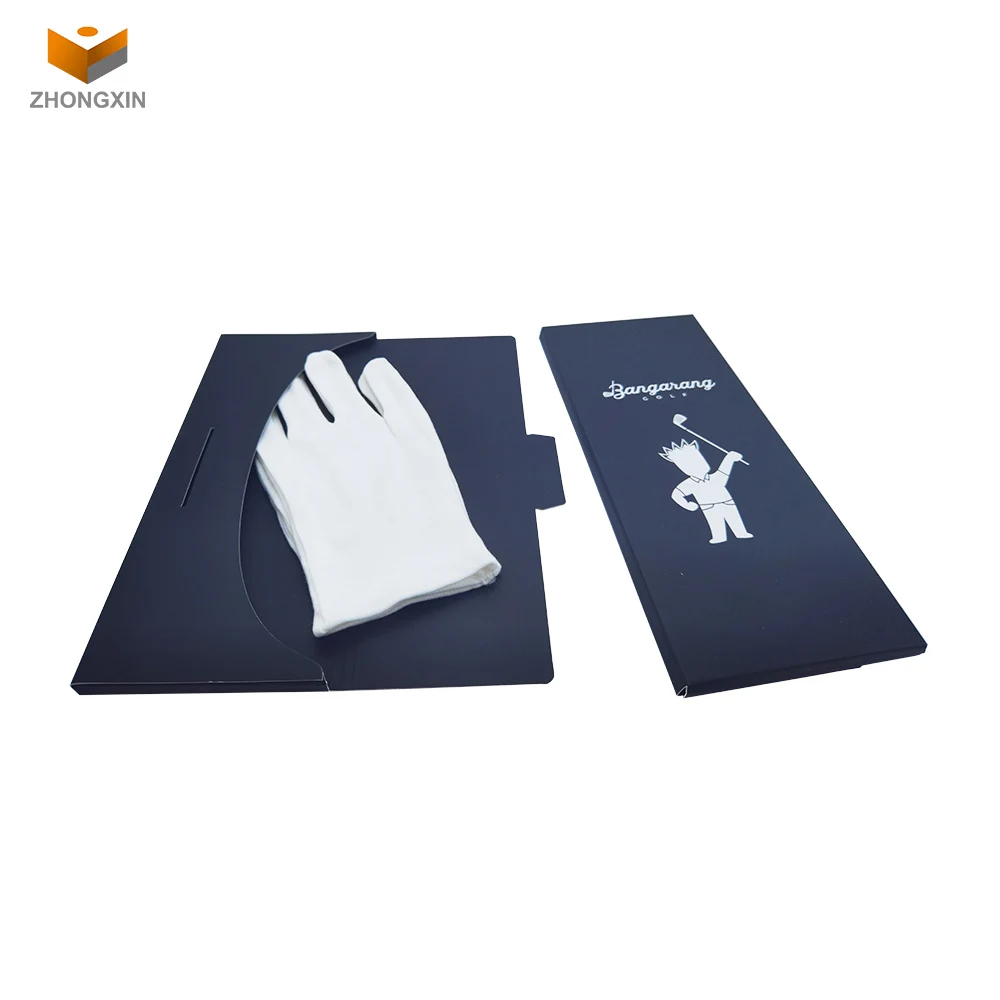 Wholesale Custom Size Luxury Foldable Cardboard Paper Postcard Golf Glove Packaging With Logo Printing