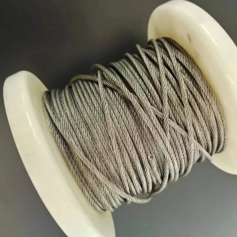 Haiboer manufacture Inox AISI ASTM SS 316 304 7x7 7x19 Construction 1.5mm 3mm stainless steel wire rope cable for lifting slings