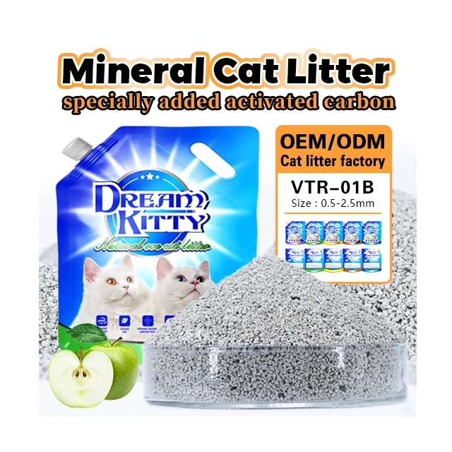 Customized Dust Free Cat Sand 10L Scented Adding activated carbon  granules Better deodorization Cat Litter Sand