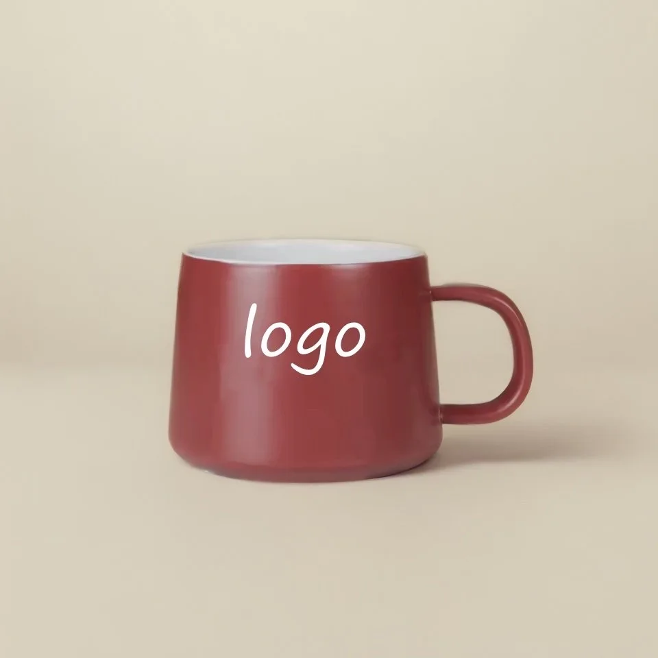 Ceramic Coffee Cup Cappuccino Wholesale Matte Reusable Tea Milk Custom Logo Porcelain Mugs Creative for 1 Users 350 ml 500