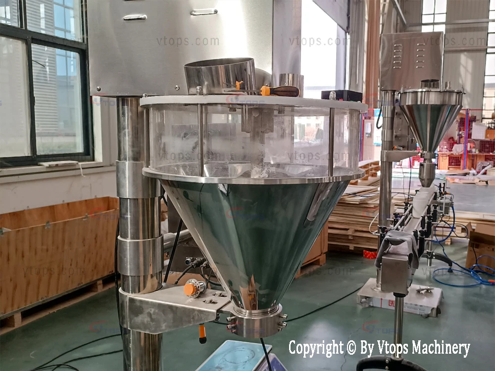 Halbautomatische Schneckenbeutel-Abfullmaschine fur kosmetisches Mehl und Trockenpulver fur Beutel von 1 kg bis 5 kg