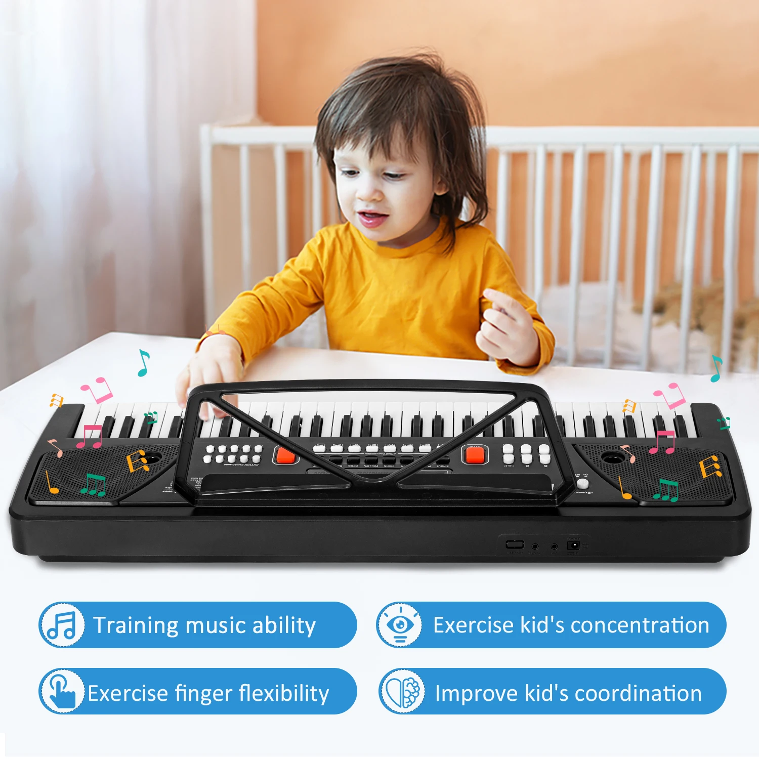 Keyboard Electronic Organ Piano Rechargeable 61 Keys Piano Keyboard Promotional Toy Gift Portable Digital Piano Keyboard Musical
