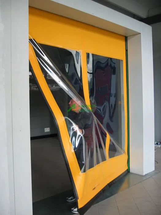 Windproof Self-repairable High Speed Door PVC Rolling Electric Zipper High Speed Doors with Clear Plastic Windows