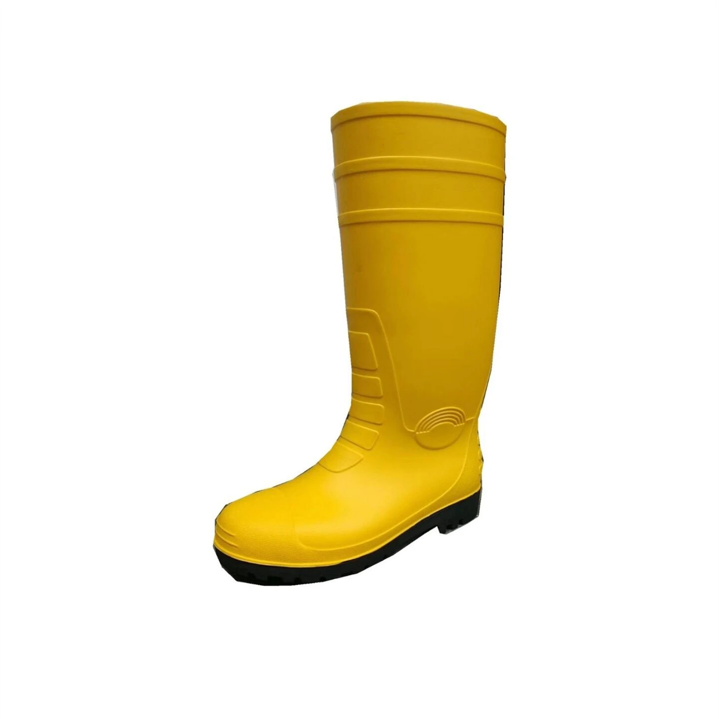 high  quality    rubber rain boots 100% yellow PVC   steel toecap steel sole safety gum boots rain boots