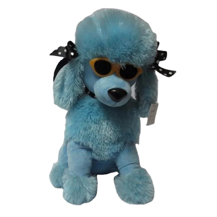 Plush poodle dog with eye glass