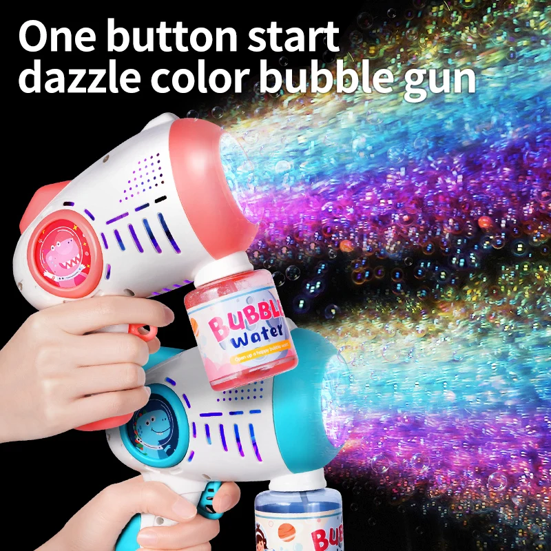 MIni Bubble Gun Toys Summer Automatic Soap Bubble Gun Toys For Kid Indoor Outdoor Toys Wedding Pink Bubble Gun