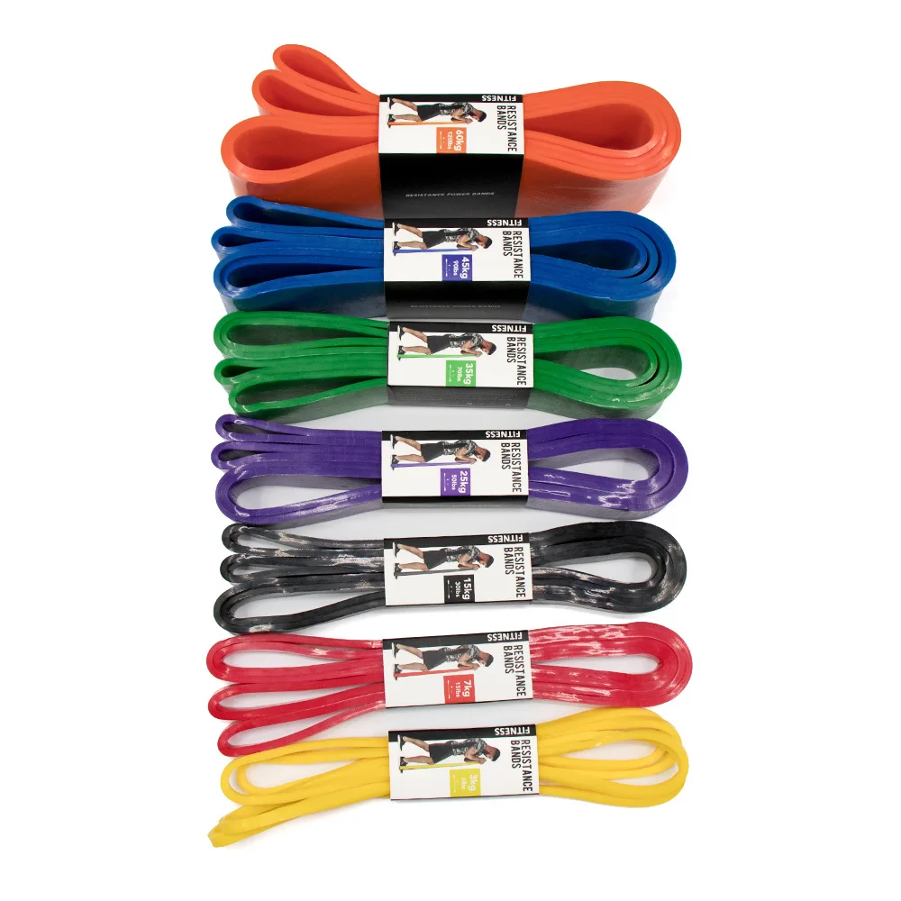 Various Color 100% Natural Latex Yoga Elastic Stretch Custom Resistance Bands Exercise Band