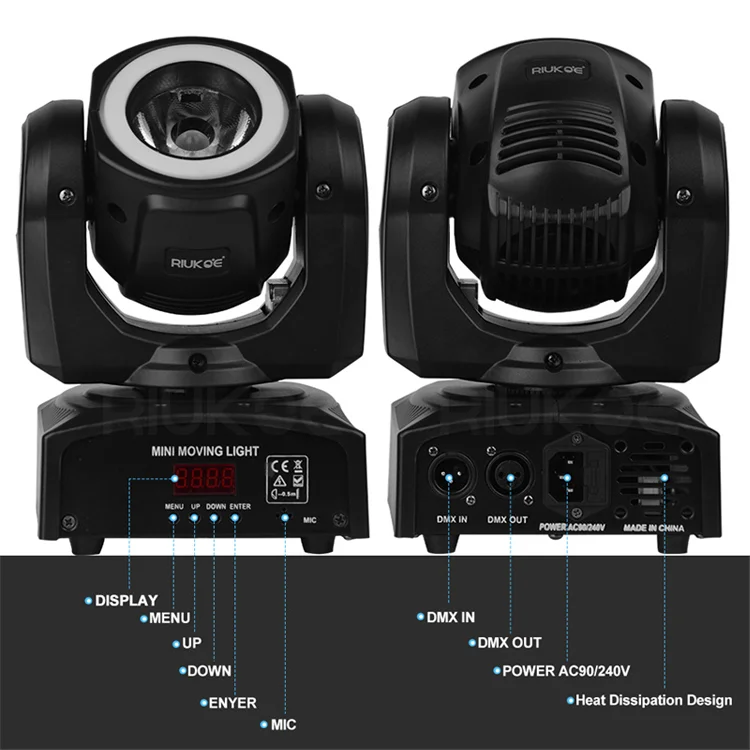 Professional Stage Events Disco Dj DMX COB Rgbw Super Halo Ring Led 60W Beam Light Mini  Moving Head
