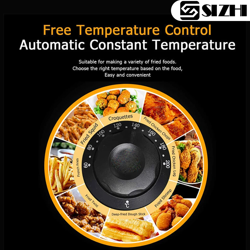 Sizhi OEM Wholesale Commercial 2 Tank 2 Basket Tabletop Chip Fryer Factory Price Deep Fryer Electric with Temperature Limiter