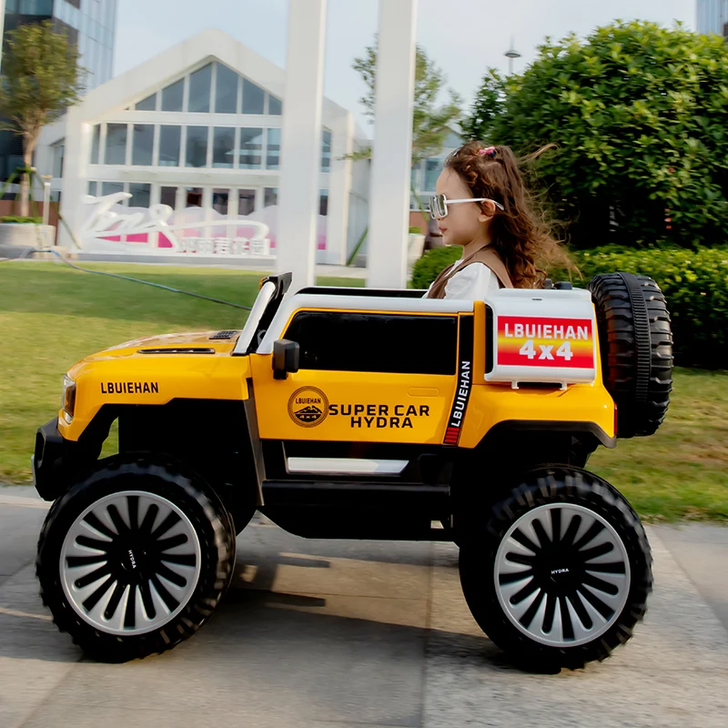 Four drive 12v 7A battery 2 Seats Electric Car Kids Off Road Children Baby Toy Car Ride On Car For Kids To Drive remote control