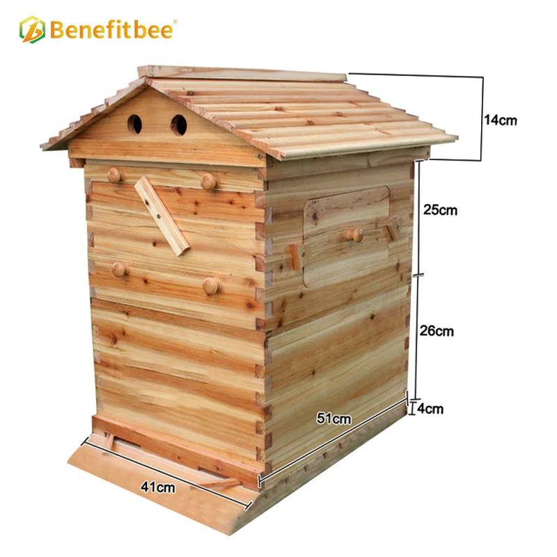 Wax Coated Cedar Wood Automatic Self-Flowing Honey Bee Hive