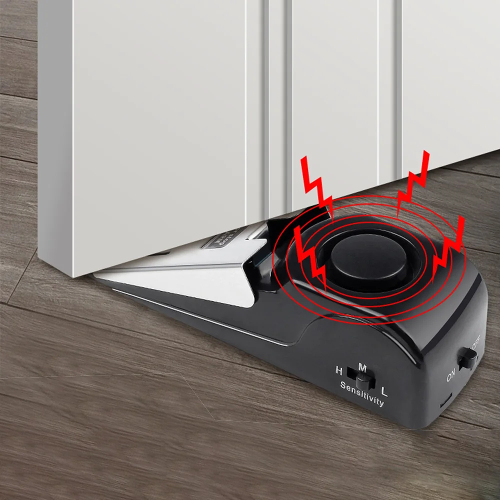 Portable stainless steel door alarm stopper modern design security door stop alerting siren for tight spaces door stop alarm