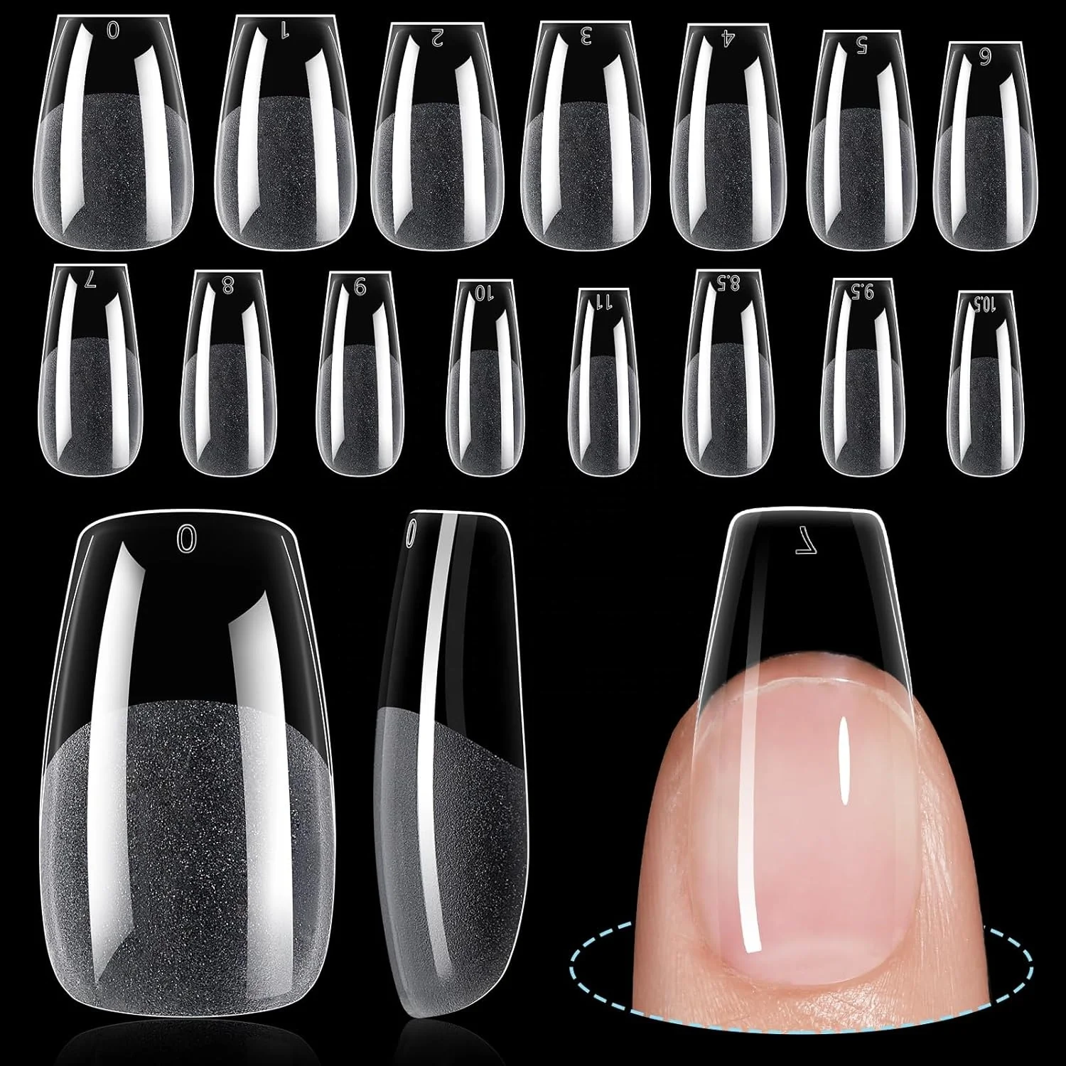 600pcs Almond Nail Tips, Medium Almond Gel X Nail Tips