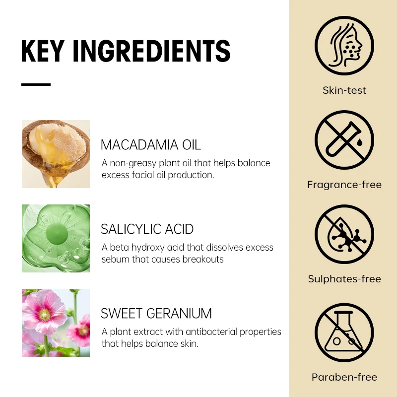 Oily Skin BHA Exfoliation Moisturizing Makeup Remover Oil Cleanser for Face Blackhead Pore Cleansing Oil