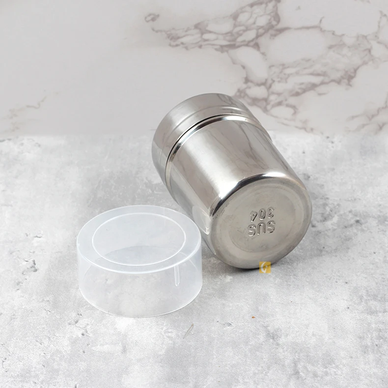 Wholesale 304 Stainless Steel Use separately Seasoning Jar Sugar Salt Jar Pepper Shaker with plastic lid