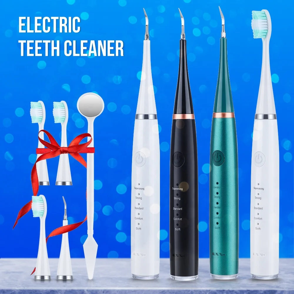 4 in 1 Sonic Electric Dental Teeth Calculus Plaque Remover Scaler Oral Hygiene Teeth Whitening Kit