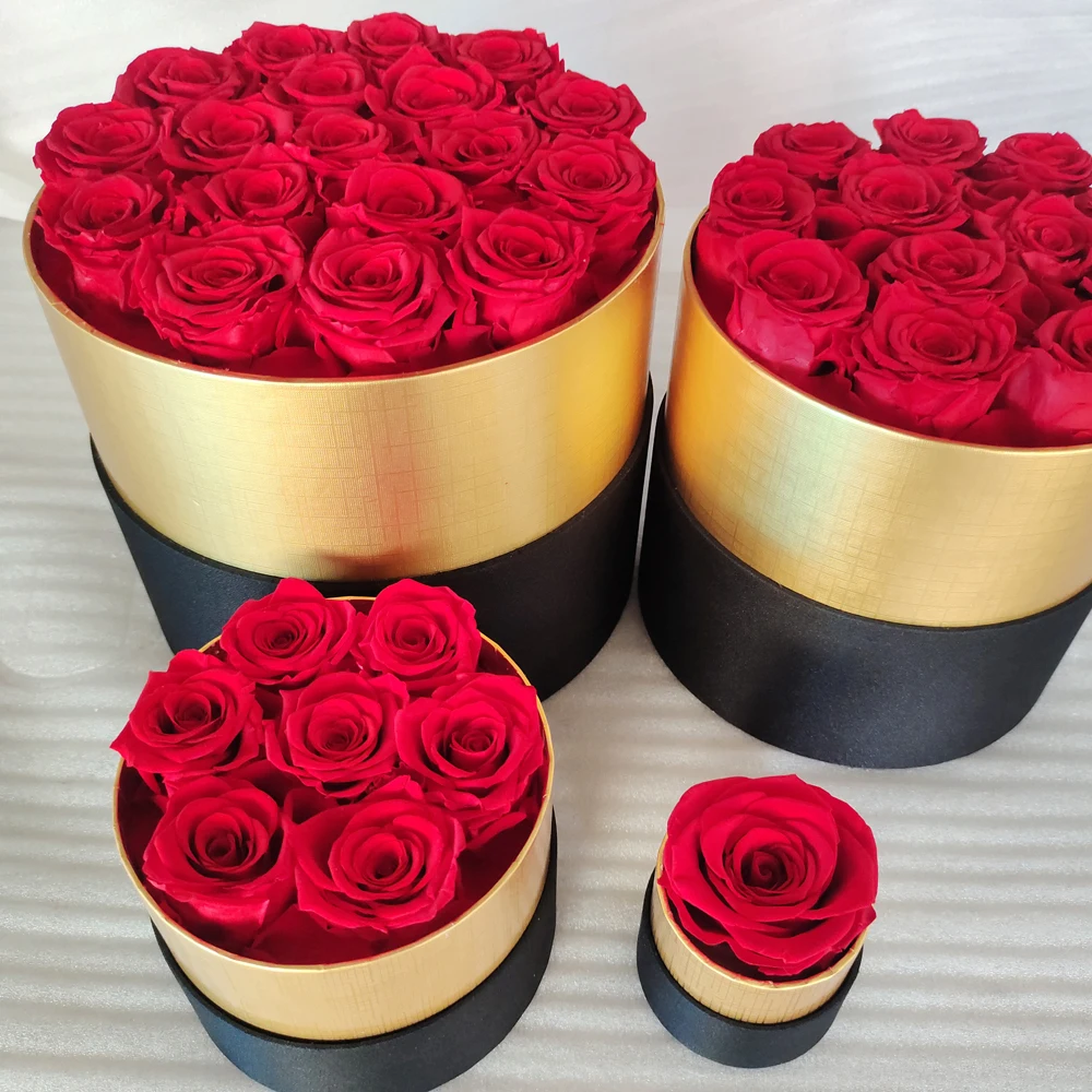 HFloral Custom Wholesale Wedding party Holiday Gifts long life lasting rose box preserved roses in a box everlasting roses box