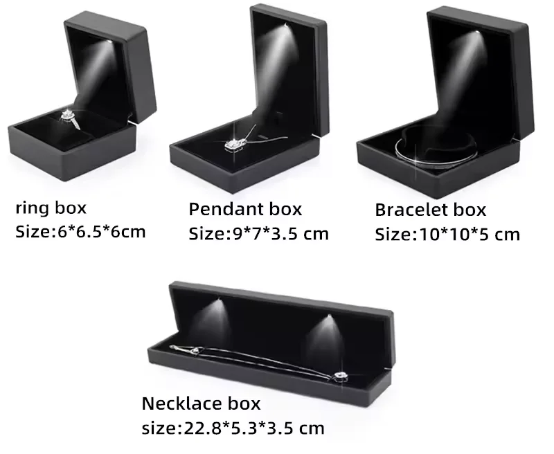 Hot Sale Light Ring Box Jewelry Storage Display Case Jewelry Box With Led Large Jewelry Gift Box Purple With Lights