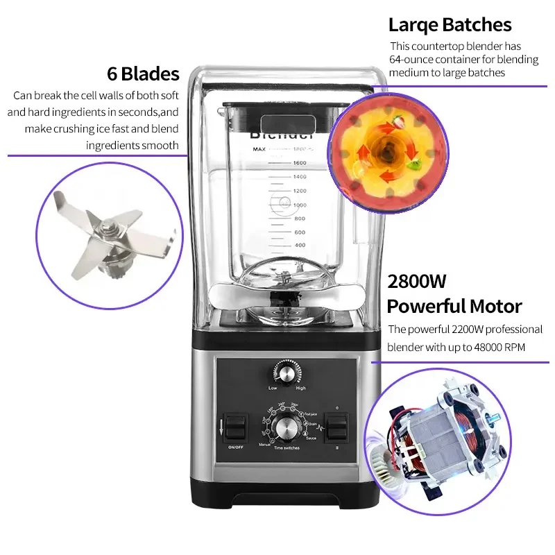 Professional commercial all copper motor stand mixer portable mixer with turbine function dual tone mixer binatone blender