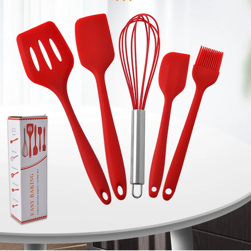 Silicone baking and pastry tool sets spatula turner brush whisk environmentally friendly kitchen utensils