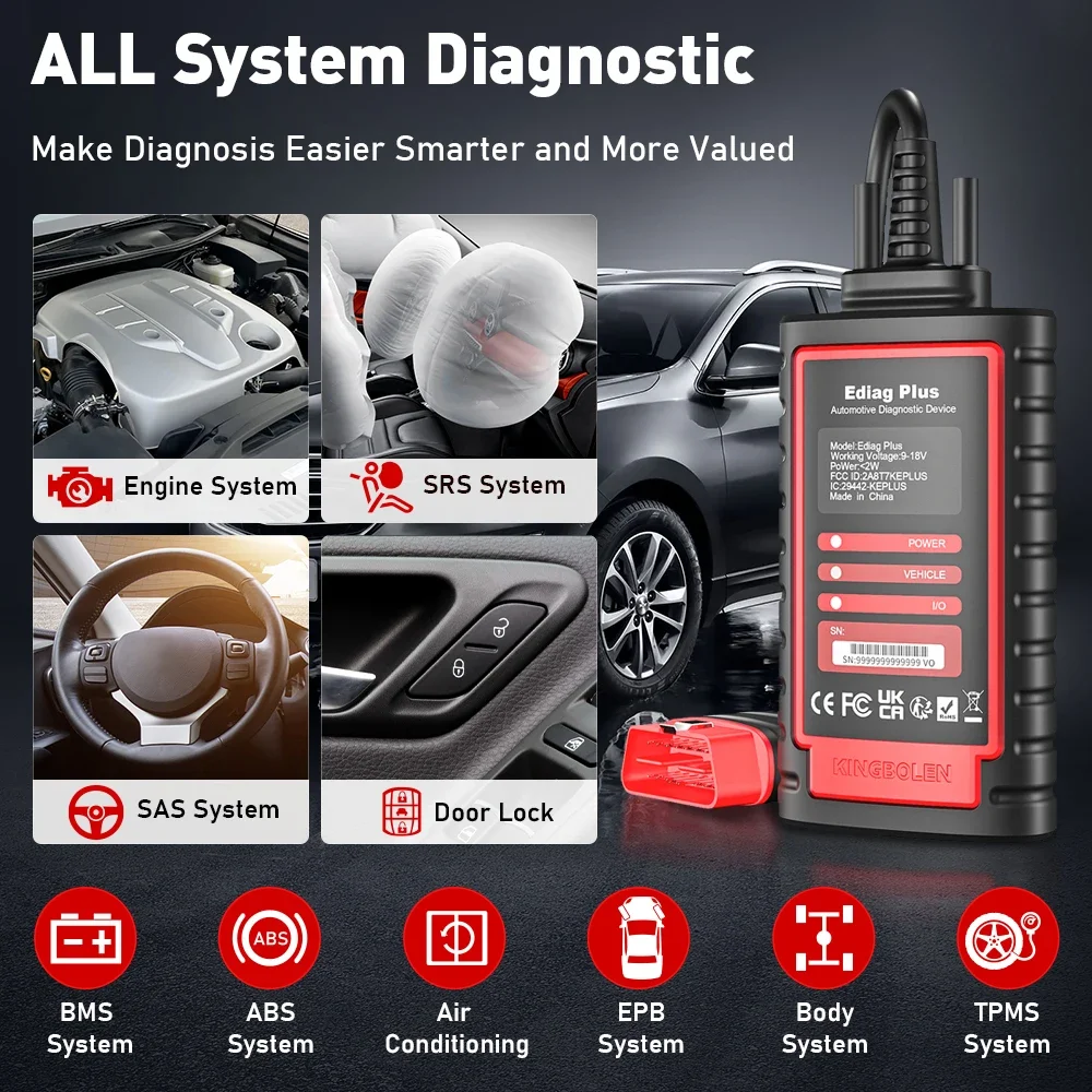 Диагностический сканер KINGBOLEN EDIAG плюс все системы OBD2 Интеллектуальный сканирующий инструмент с CAN-FD протоколом