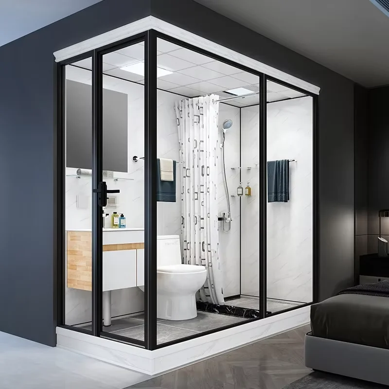 Luxury One Bedroom Portable Modular Shower Unit Indoor Prefab Toilet Complete Pod Bathroom